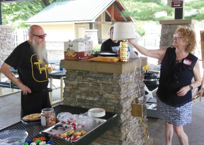 A lamp up for bidding on at the auction