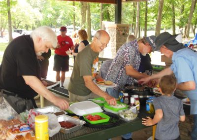 Line moving along at picnic