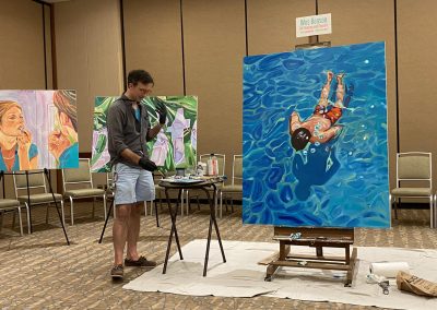 Wes Benson (KC artist & MAM member) painting at KCAG 2024