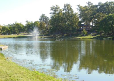 A view of Rose's Pond at a park