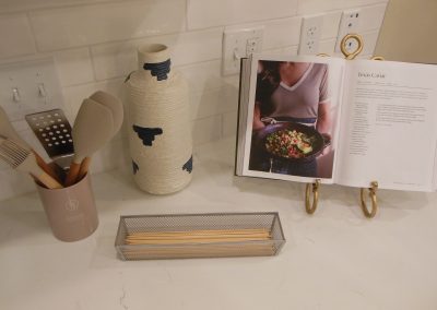Helpful items placed on kitchen counter